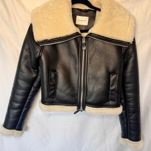 Jason Wu Black and Cream Leather Jacket